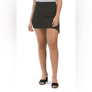 Zara Black Asymmetrical Mini Skirt Womens Size Small.